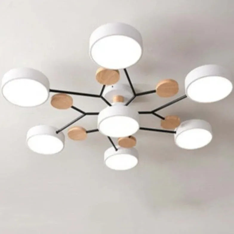 LED Deckenleuchte Weiß Modernes Kreatives Design Aus Holz - Clowas.de