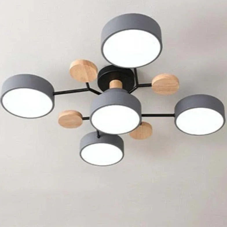 LED Deckenleuchte Weiß Modernes Kreatives Design Aus Holz - Clowas.de