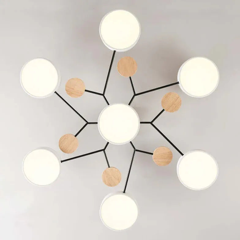 LED Deckenleuchte Weiß Modernes Kreatives Design Aus Holz - Clowas.de