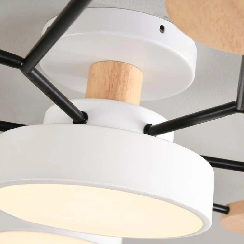 LED Deckenleuchte Weiß Modernes Kreatives Design Aus Holz - Clowas.de