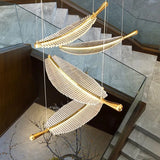 Moderne Pendelleuchte Treppenhaus Nordische Luxus Kristallblätter - Clowas.de