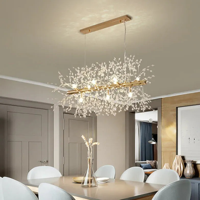 Moderner Kronleuchter Design nordisch minimalistischer goldener Kristall - Clowas.de