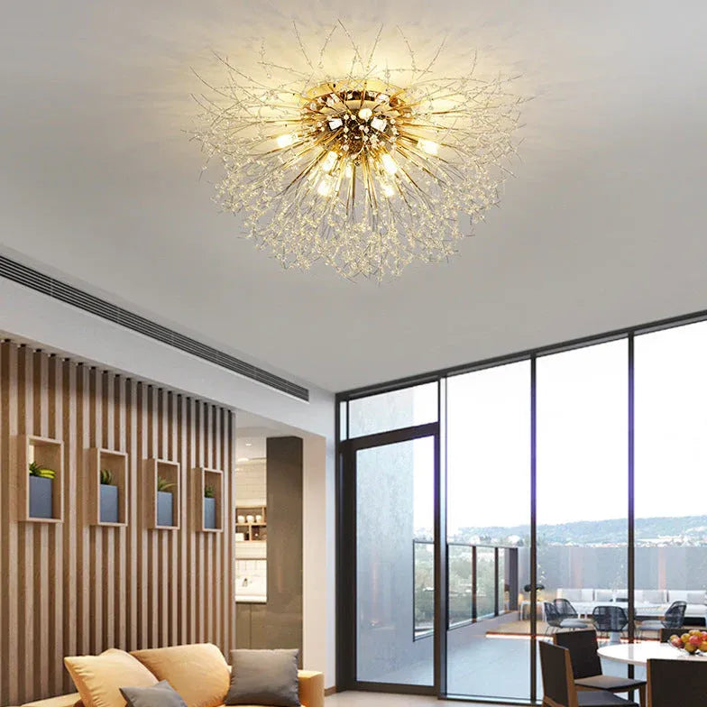 Moderner Kronleuchter Design nordisch minimalistischer goldener Kristall - Clowas.de