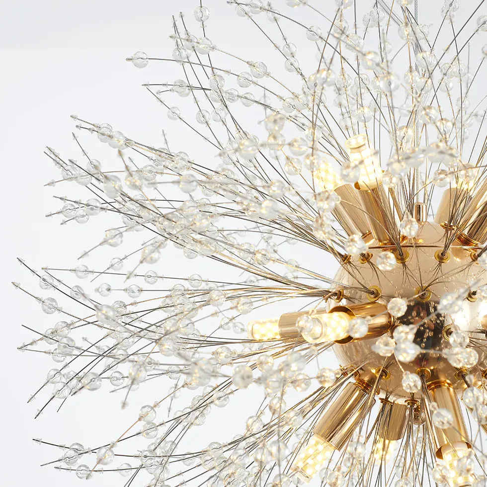 Moderner Kronleuchter Design nordisch minimalistischer goldener Kristall - Clowas.de