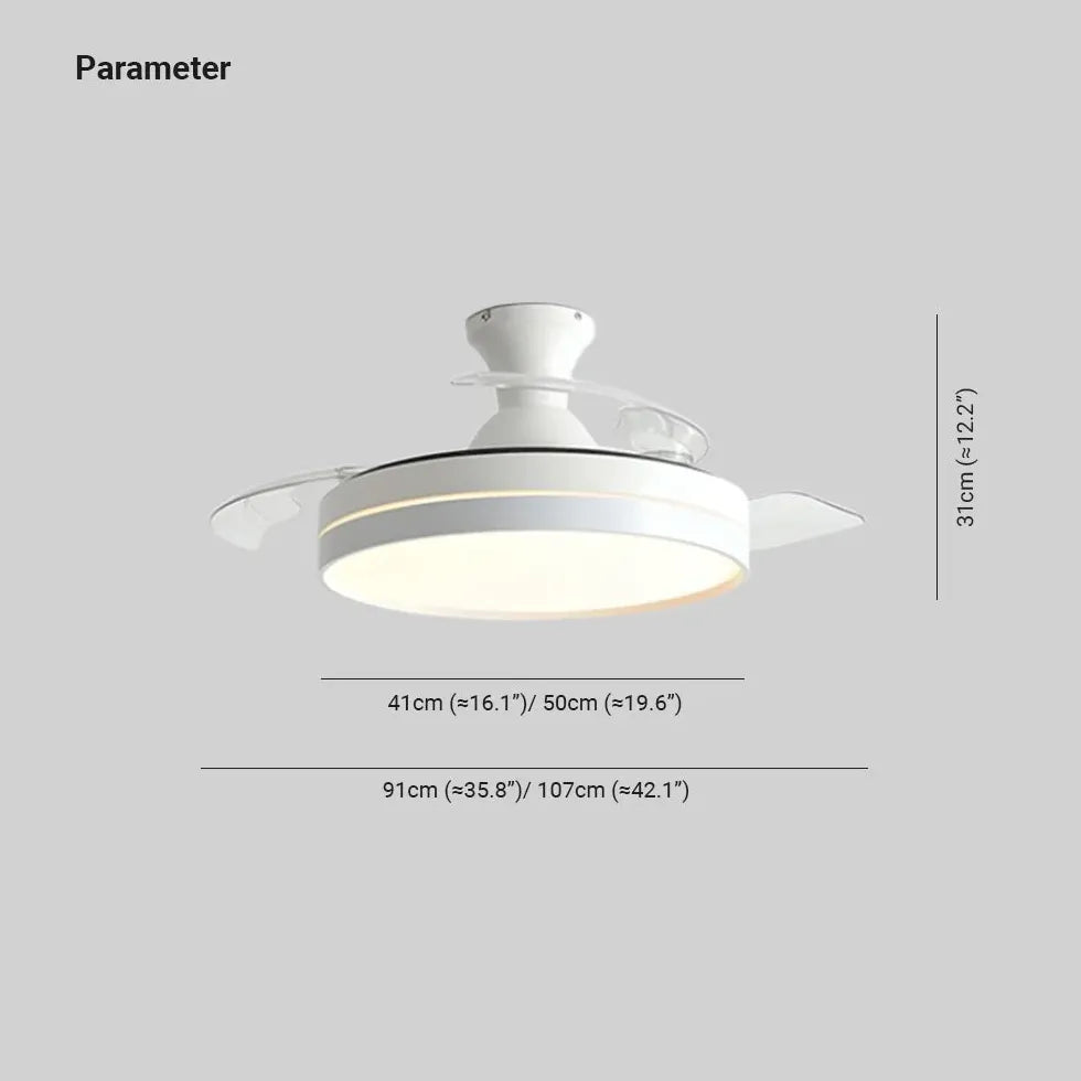 Weißer Tisch Esszimmer Deckenventilator mit Licht