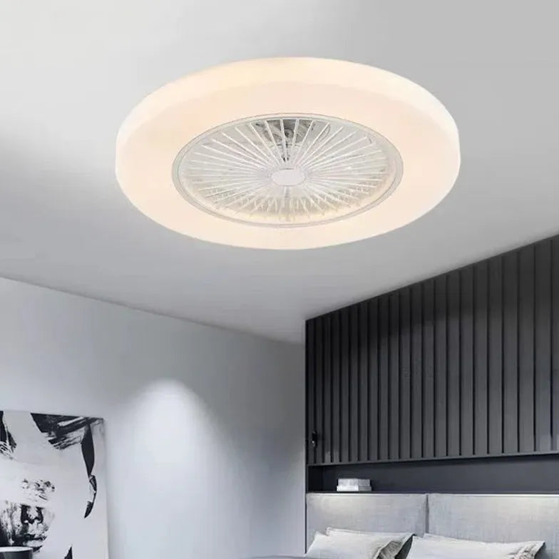 Integrated Disc Bedroom Ceiling Fan with Light