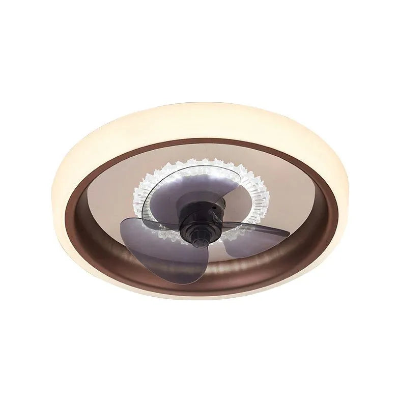 Transparent Round Modern Ceiling Fan with Light