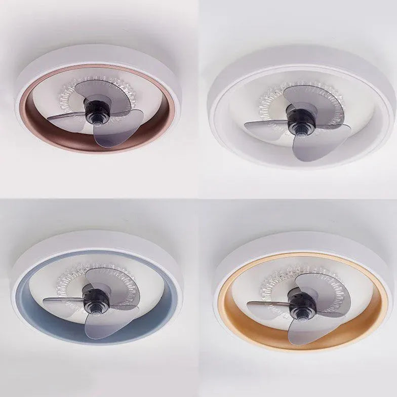 Transparent Round Modern Ceiling Fan with Light