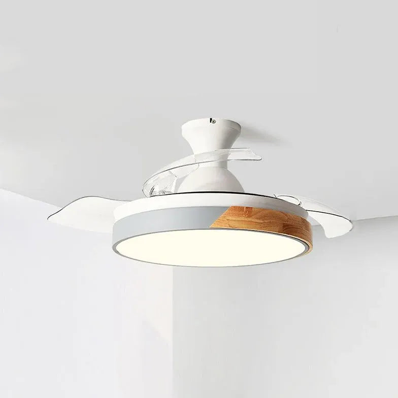 Gray Disc LED Ceiling Fan with Light