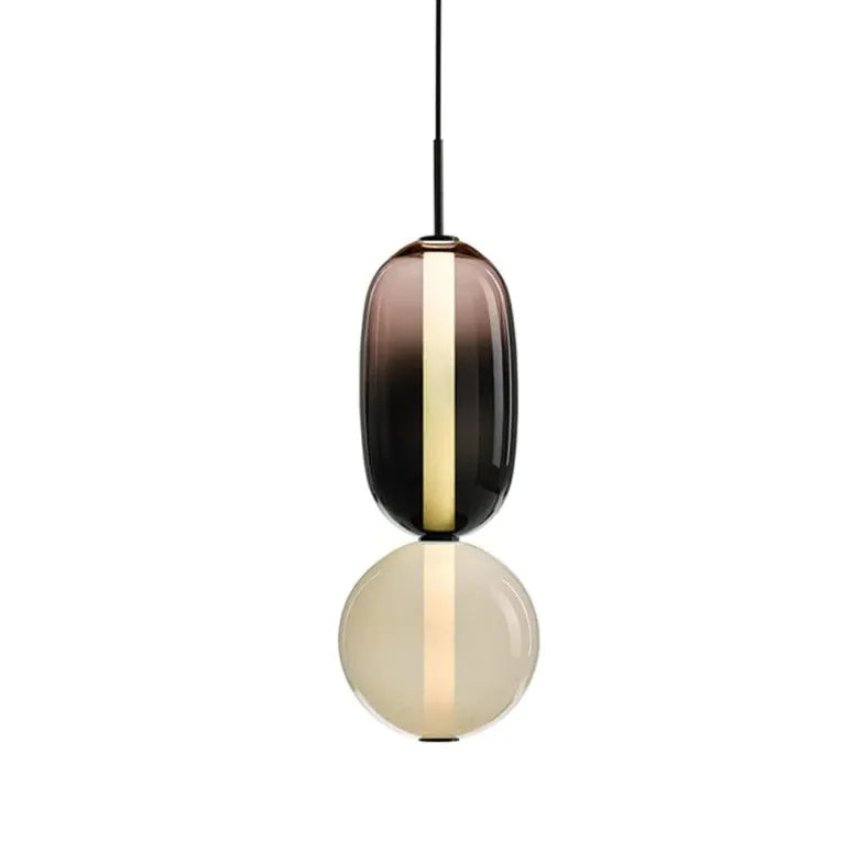 Double Layer Elliptical Ball Modern Pendant Light