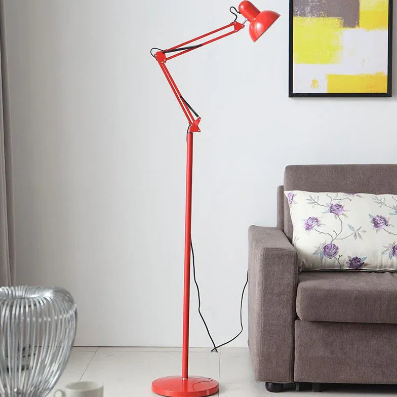 Adjustable Long-Arm Plug-In Reading Floor Lamp