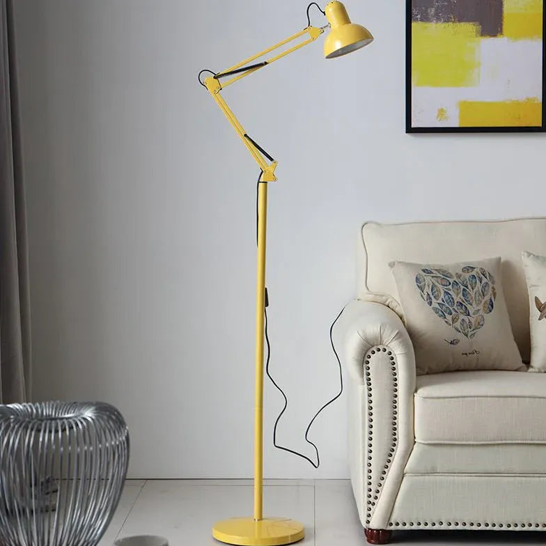 Adjustable Long-Arm Plug-In Reading Floor Lamp