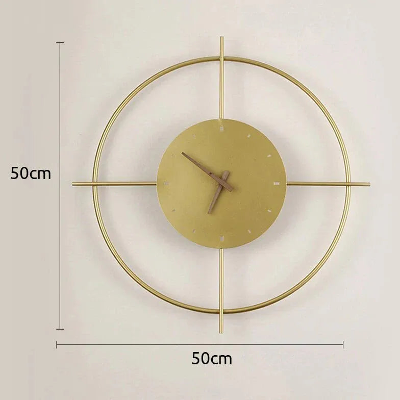 Golden Wall Clock Warm White Wall Lamp