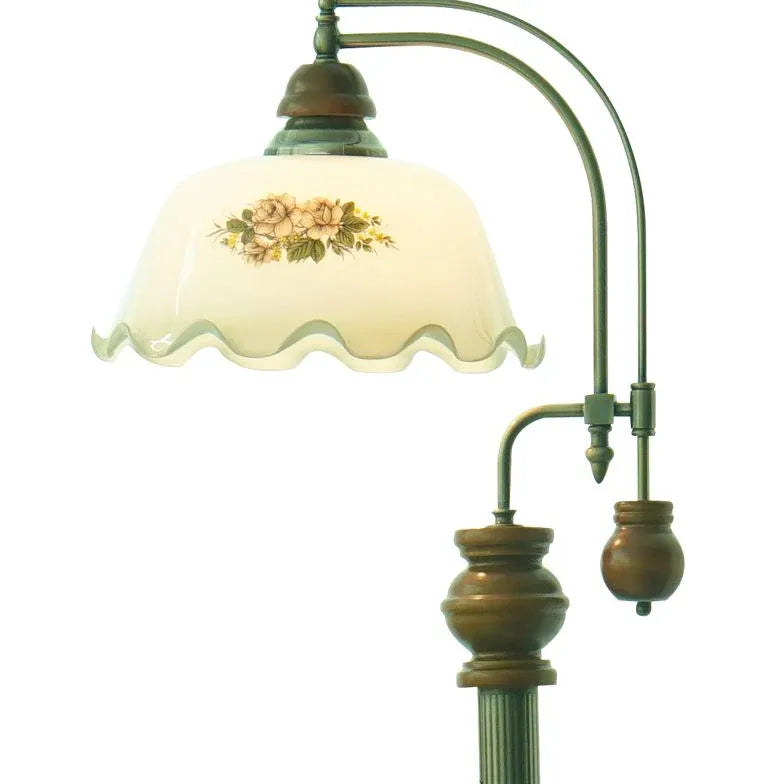 Metallblume Französische Retro -Stehlampe