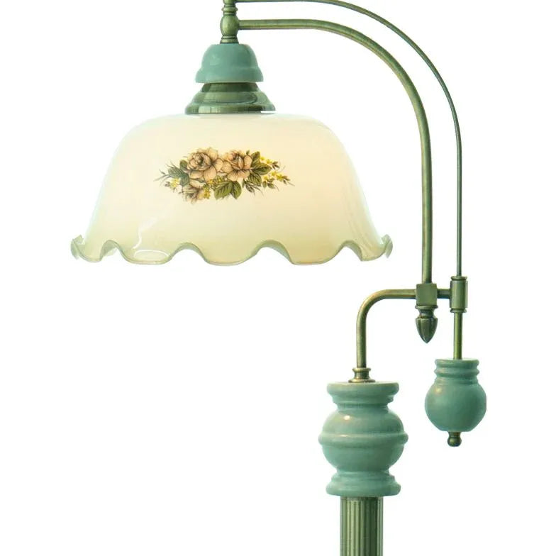 Metallblume Französische Retro -Stehlampe