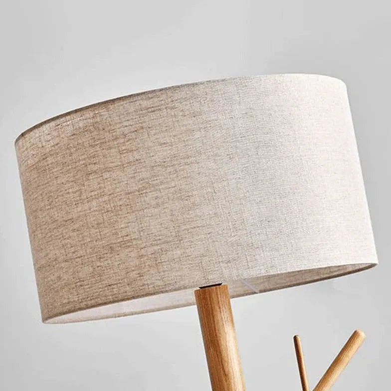 Wooden Hat Rack Tripod Floor Lamp