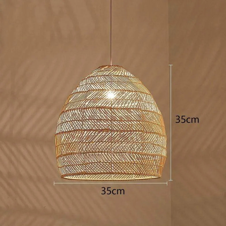 muto hölzerne vogelkäfige bambus rattan boho lampe pendelleuchte - Clowas.de