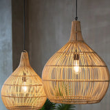 Boho Pendelleuchte Nordisch Modern Einfach Bambus Rattan