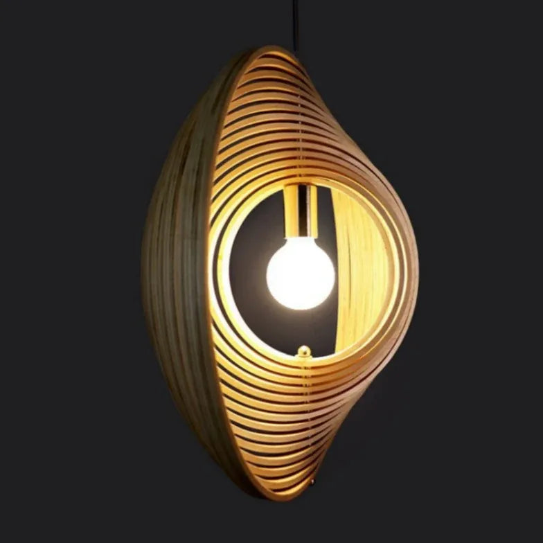 Adjustable Wooden Ring Modern Pendant Light