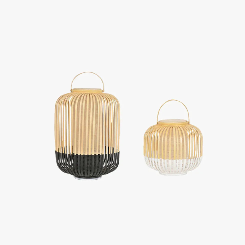 Stehlampe Rattan Bambus schlichte elegante Wohnraumbeleuchtung