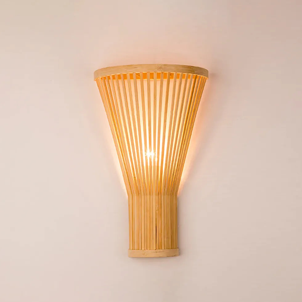 Vertical Slender Rattan Decorative Wall Lamp