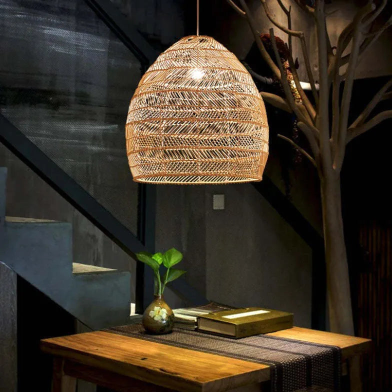 Bamboo Weaving Dining Rattan Pendant Light