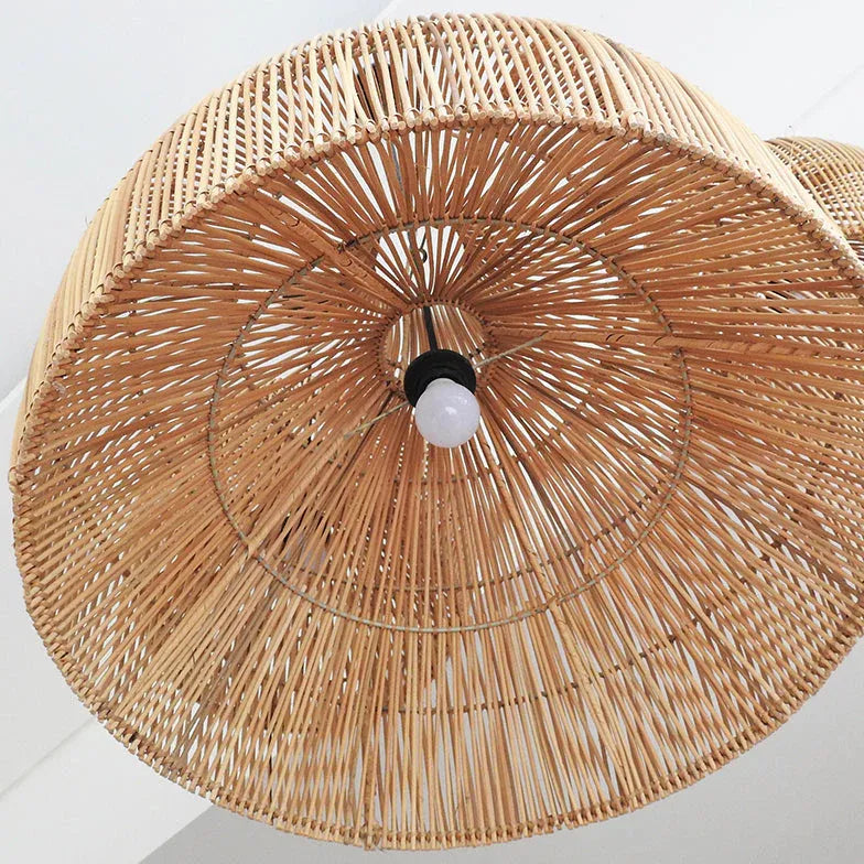 Woven Rattan Semi-Spherical Living Pendant Light