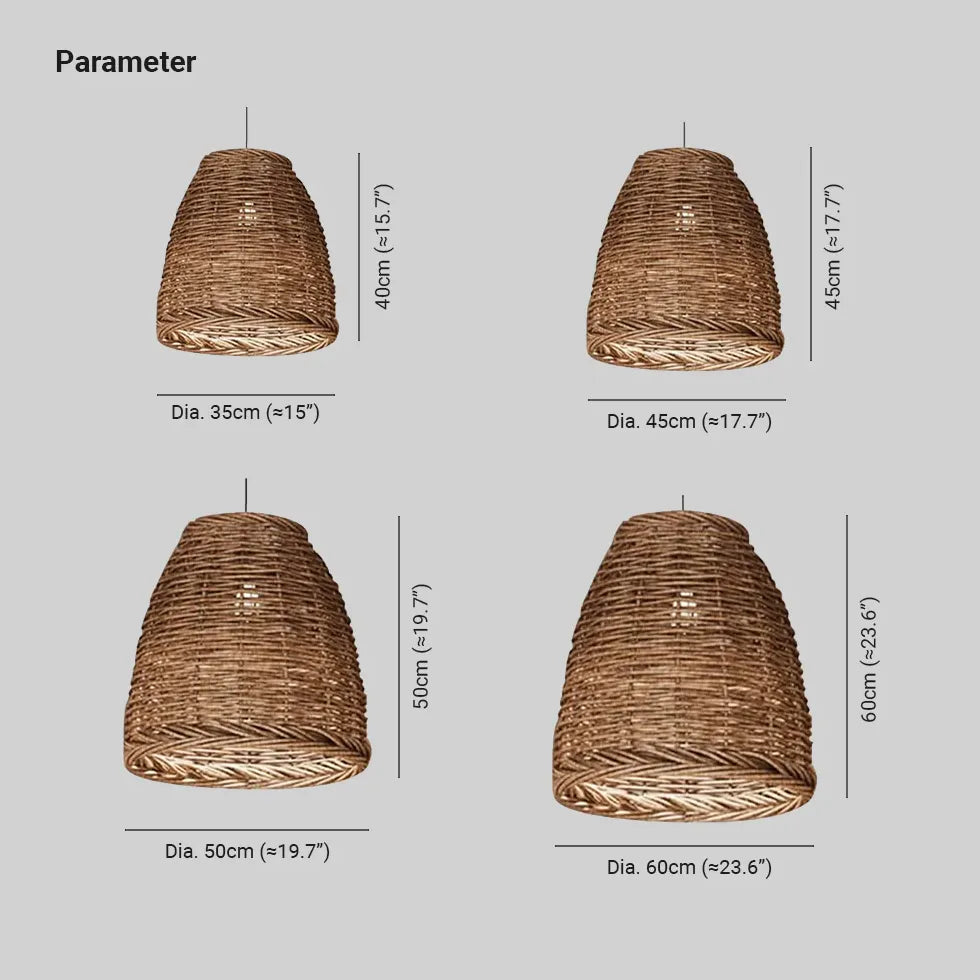 Laterne Pendelleuchte im Landhausstil Bambus Retro