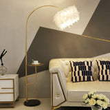 Metal Curved Coffee Table Feather Floor Lamp