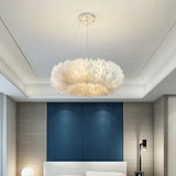 Plush Feathers Bedroom White Pendant Light