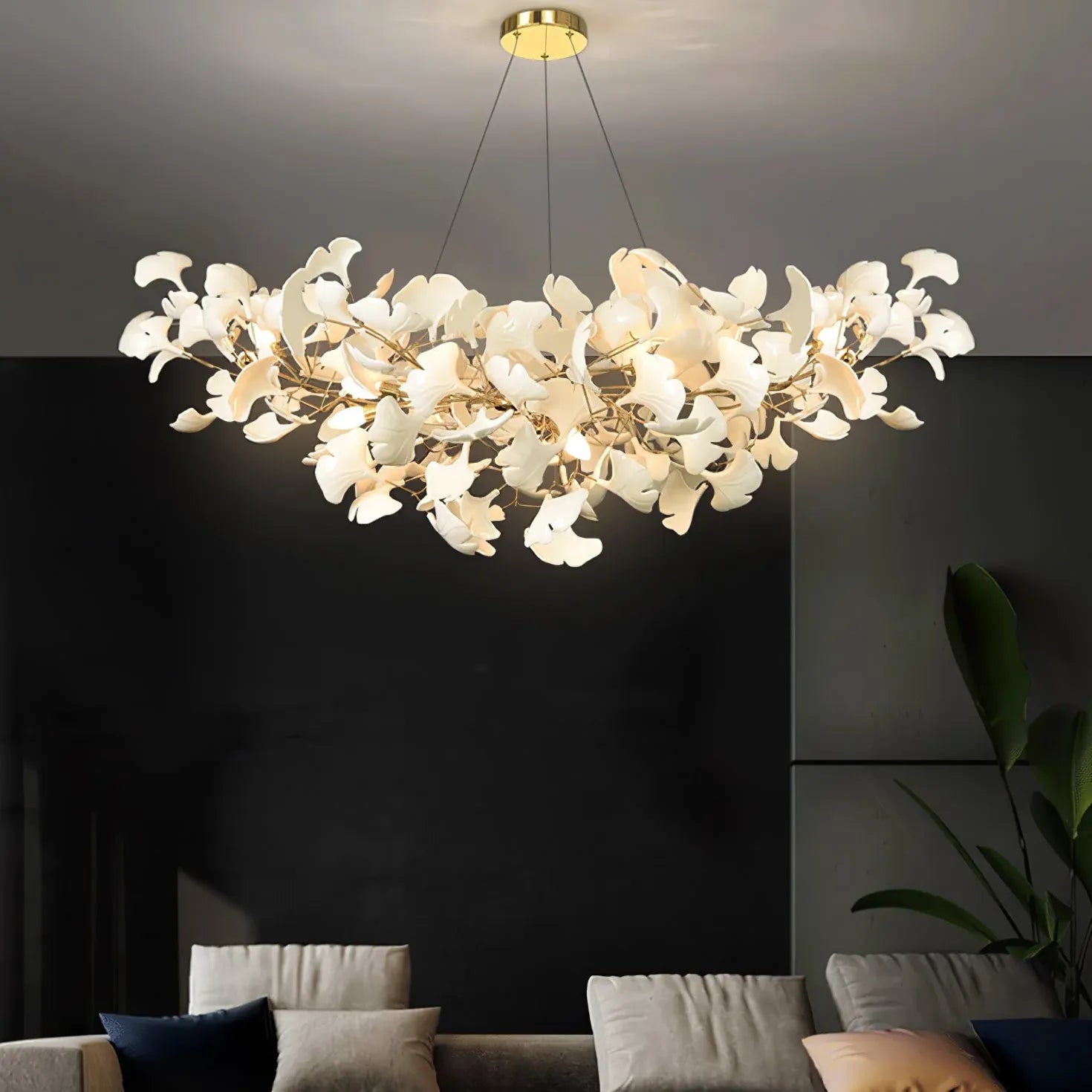 Ginkgo Leaf Shape Modern White LED Pendant Light