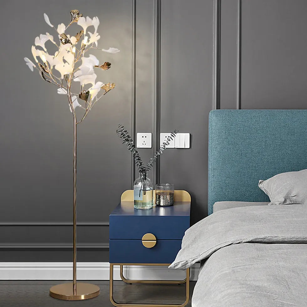 Ginkgo Tree Design Metal Floor Lamp