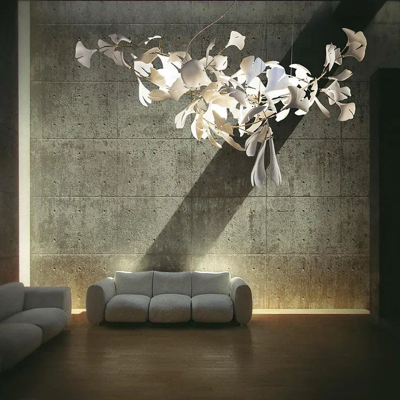 White Leaf-Shaped Modern Pendant Light