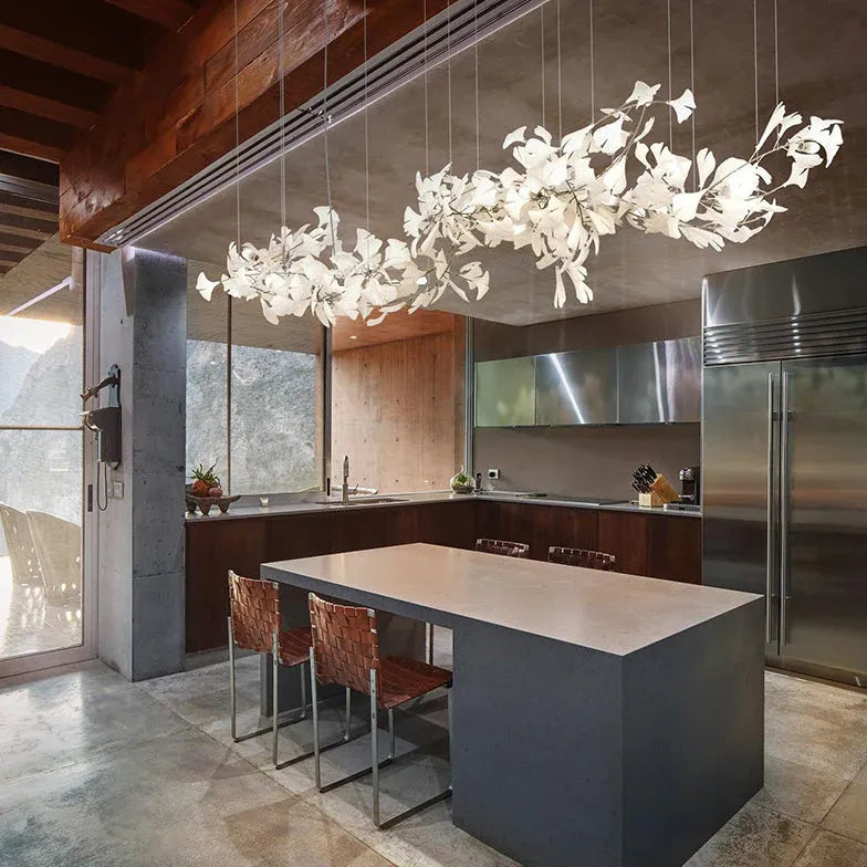 White Leaf-Shaped Modern Pendant Light