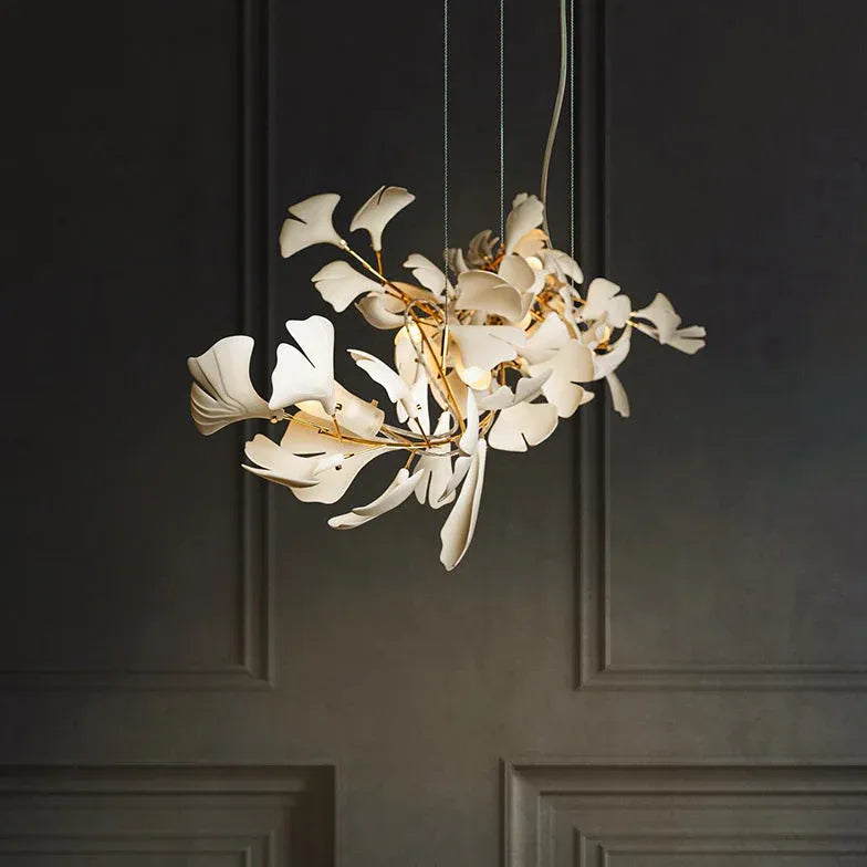 White Leaf-Shaped Modern Pendant Light