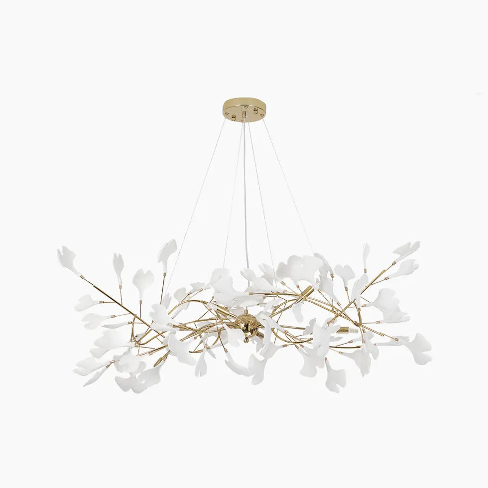 White Leaf-Shaped Modern Pendant Light