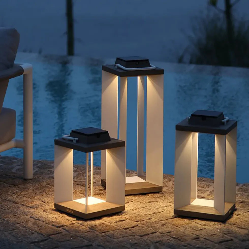 Cuboid Black Solar Outdoor Floor lamps