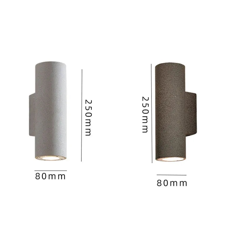 Textured Cylinder Outdoor Up and Down Wall Lights