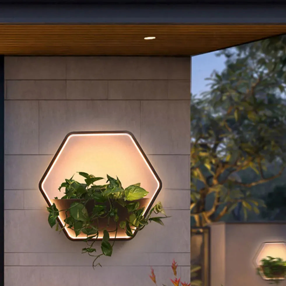 Hexagonal Plant Led Outdoor Wall Lights