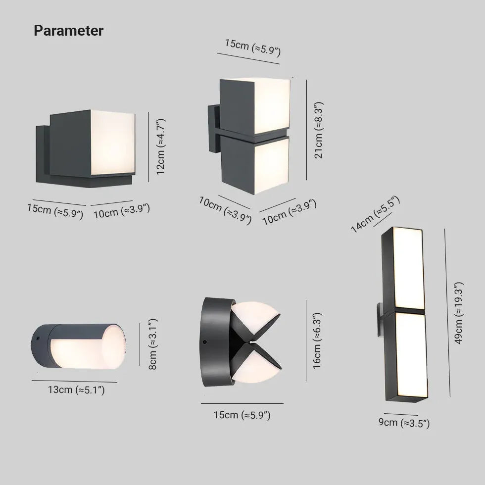 Moderne Wandleuchten außen elegante wasserdichte Gestaltung