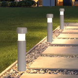 Grey Cylinder Garden Bollard Lights