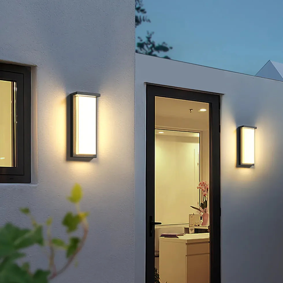 Rectangular Solar Led Outdoor Wall Lights