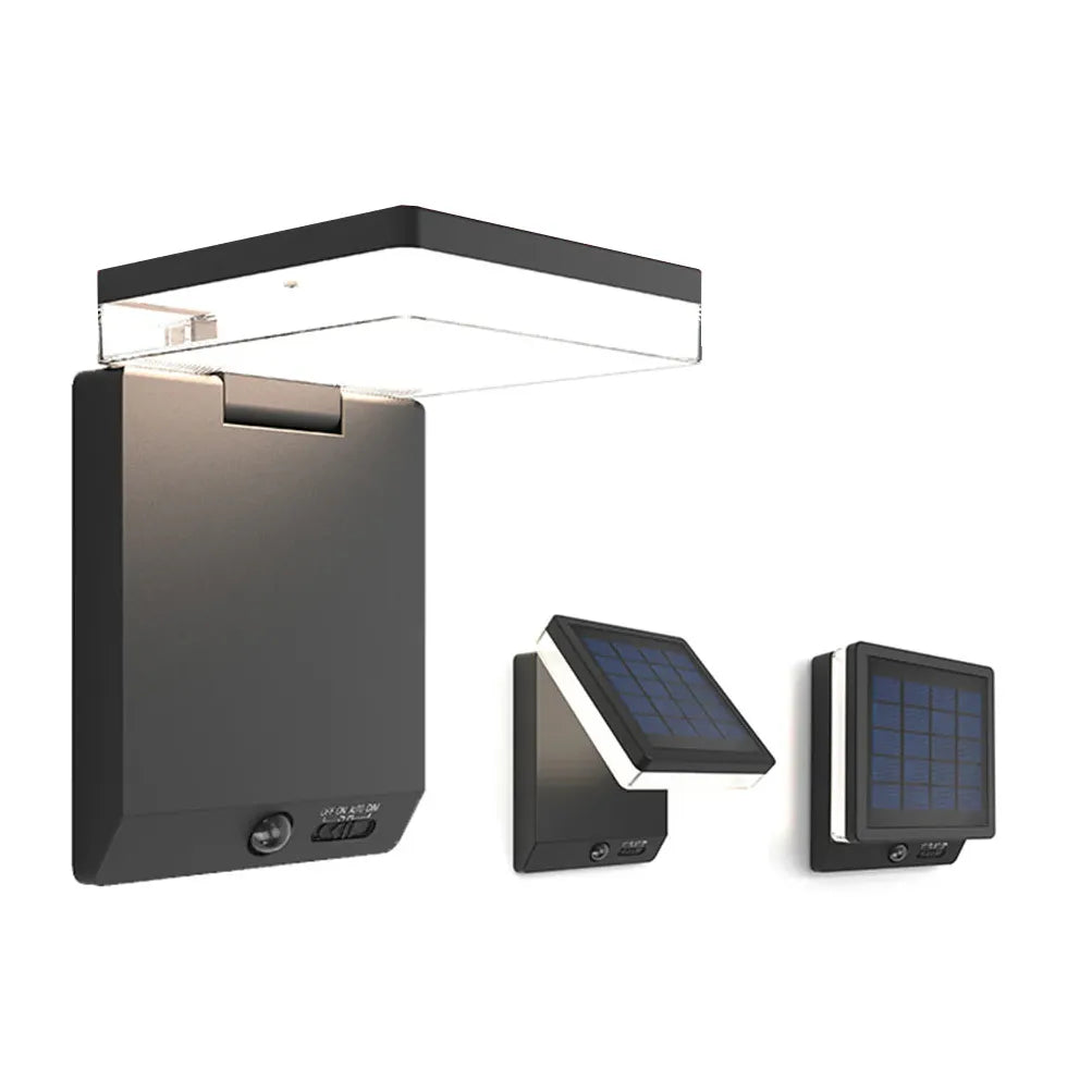 Folding Sensor Black Led Outdoor Wall Lights