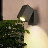 Rotating Cube-Shaped Outdoor Wall Lamp