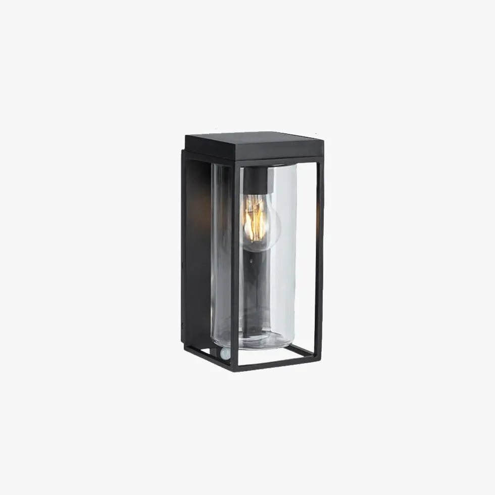 Outdoor Lantern Wall Light Black Solar