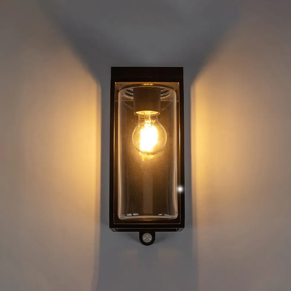 Outdoor Lantern Wall Light Black Solar