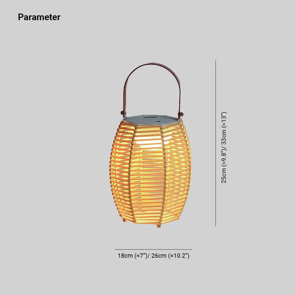 Handle Rattan Lantern Outdoor Floor lamps