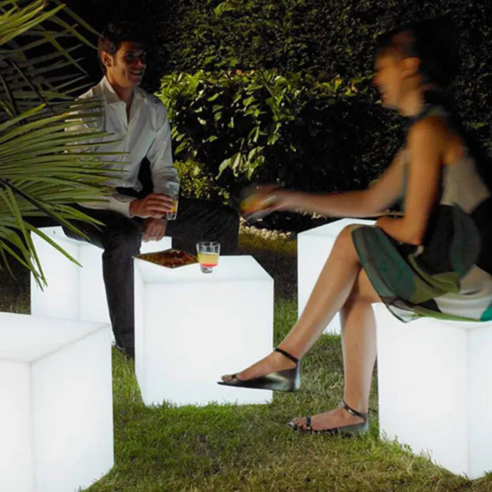 Outdoor Stehlampe weiß minimalistisches Quadrat Design - Clowas.de