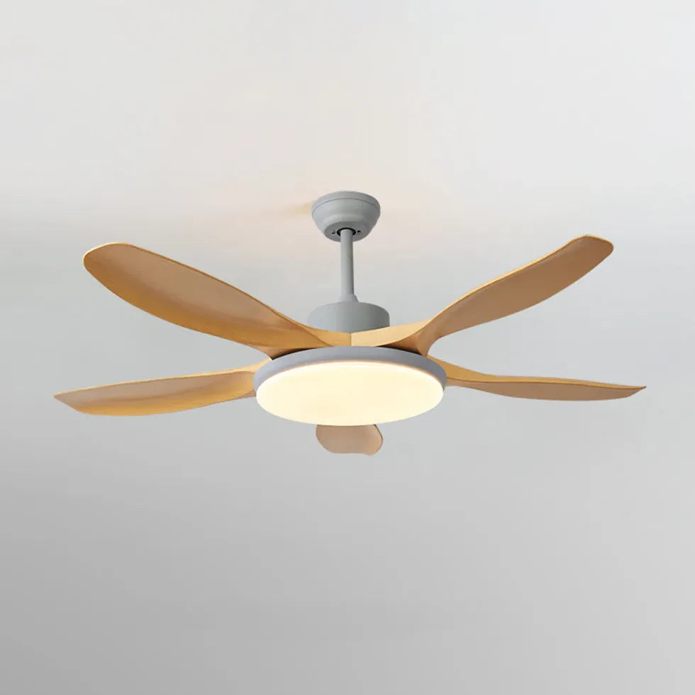 Yellow Bedroom LED Ceiling Fan with Light