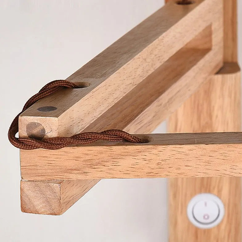 wandleuchten mit arm aus holz faltbar minimalistisch